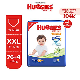 Tã quần Huggies Skincare Mega Jumbo M106/L96+8/XL84+4/XXL76+4
