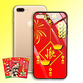 Ốp Lưng Kính Cường Lực cho điện thoại Iphone 7 Plus / 8 Plus - 03004 7969 LOC02 - Tặng kèm bao lì xì Chúc Mừng Năm Mới - Hàng Chính Hãng