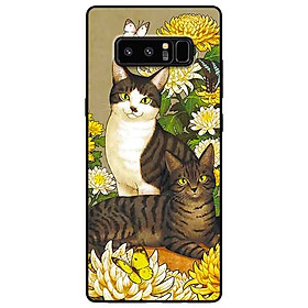 Ốp lưng in cho Samsung Note 8 Mẫu Hai Chú Mèo