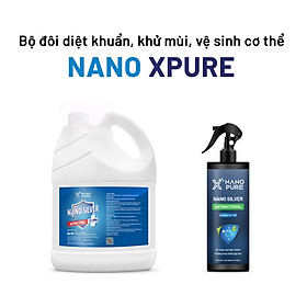 [COMBO TIỆN DỤNG] DUNG DỊCH NANO SILVER 35PPM NANO XPURE 4L+CHAI XỊT NANO BẠC DIỆT KHUẨN KHỬ MÙI VỆ SINH CƠ THỂ 500ML-KHỬ MÙI,KHỬ KHUẨN, DIỆT KHUẨN-AHT CORP (AHTC)