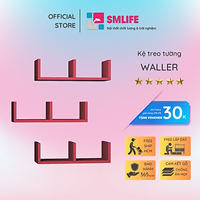 Kệ gỗ trang trí phòng khách gia đình SMLIFE Waller