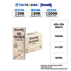 Thùng 24 hộp Sữa yến mạch Vinamilk 180ml