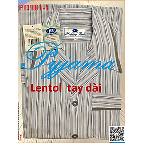 Bộ Pyjama HUONGTAM Lentol tay dài  nam cao cấp(PDT01). Chất liệu vải Lentol loại tốt:  mềm mại, thoáng mát, không phai màu.