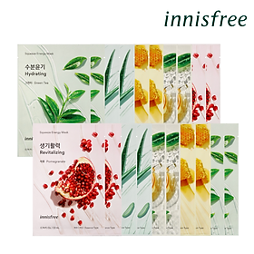 Combo 10+10 Mặt Nạ Giấy Dưỡng Ẩm Phục Hồi Da Innisfree Squeeze Energy Mask (Giao ngẫu nhiên)