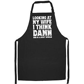 Tạp Dề Làm Bếp In Hình Mens Funny Dad Joke Quote Gift for Husband Father from Wife