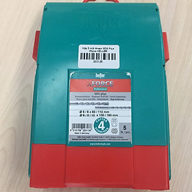 Bộ 05 mũi khoan bê tông SDS Plus Heller - XFORCE (4 ngạnh) - 293136