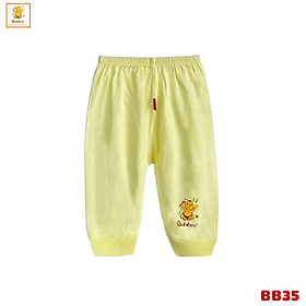 Quần dài cho bé Babiboo quần dài sơ sinh đáy bỉm chất cotton tự nhiên, thấm hút tốt BB35