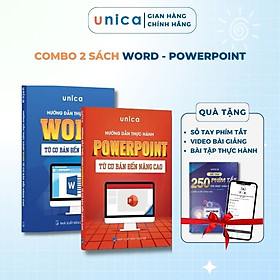 Combo 2 sách Word - Powerpoint Tin học văn phòng Unica, Hướng dẫn thực hành từ cơ bản đến nâng cao