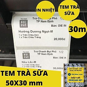 Mua Tem Trà Sữa 50x30 - 5 Cuộn .(Giấy In Tem Trà Sữa )