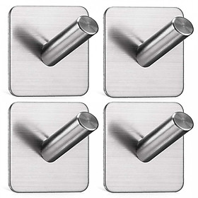 Combo 4 móc treo đồ dán tường inox 304 Hobby home decor V110-4
