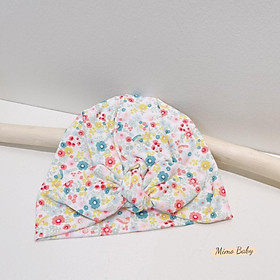 Mũ nón turban vải cotton họa tiết hoa nhí sắc màu dễ thương cho bé gái MTB169 Mimo Baby