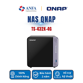 Thiết Bị Lưu Trữ Nas QNAP, Model: TS-432X-4G-Hàng chính hãng