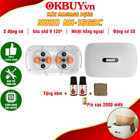 Máy Massage Bụng Cao Cấp Nikio NK-166DC - Công Nghệ Xoa Bóp Kết Hợp Nhiệt Hồng Ngoại, Động Cơ Matxa Kép, 3 Cường Độ Tùy Chỉnh, Pin Sạc Tiện Mang Đi Xa