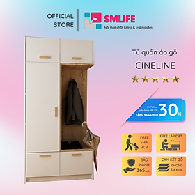 Mua Tủ quần áo gỗ hiện đại SMLIFE Cineline | Gỗ MDF dày 17mm chống ẩm | D93xR40xC195cm