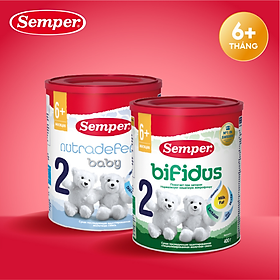 Combo 2 Sữa bột công thức Semper Baby Nutradefense 2 400g/hộp và Semper Bfidus Nutradefense 2 400g/hộp