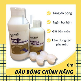 Mua Dầu bóng bảo vệ tranh sơn dầu số hoá. Set 2 hủ (6ml) dầu bóng phủ tranh  đất sét  màu acrylic. Dung môi pha màu