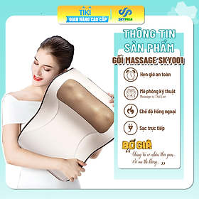 Đệm Gối massage kiêm tựa lưng đa năng, 20 bi, gối massage hồng ngoại phiên bản nâng cấp, massage vai, cổ, gáy, cột sống, chất liệu da pu dễ dàng vệ sinh, sạc pin và có thể cắm trực tiếp