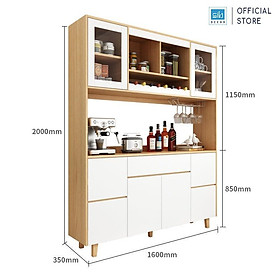 Mua Tủ Bếp Gỗ Để Đồ Nhiều Ngăn Đa Năng Tích Hợp Tủ Vang Thương Hiệu SIB Decor