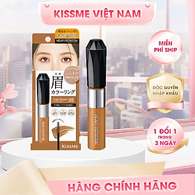 Mascara Chải Đổi Màu Lông Mày Chống Trôi Siêu Bền Màu Nâu Sáng Kissme Heavy Rotation Coloring Eyebrow Ex #05 8 G