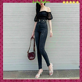 Quần Jean Nữ mẫu mới Quần bò nữ ôm dáng lưng cao chất liệu denim co giãn xịn chuẩn hàng shop Lady Fashion