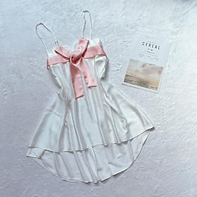 Váy ngủ sexy nữ ️️ Váy ngủ sexy nữ chất lụa satin mềm mại Freesize dưới 60kg - Linqu Sleepwear