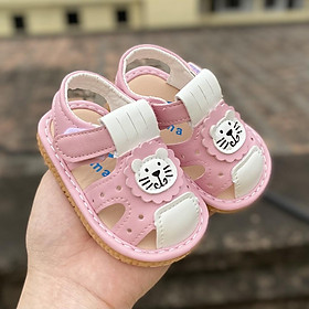 Cho Bé Sandal Tập Đi Cho Bé Chống Trơn Thoáng Khí Đế Mềm Hình Sư Tử Phát Tiếng Kêu