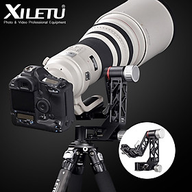 XILETU XGH-3 Panoramic Gimbal Tripod Head Aluminum Alloy Material with QR Plate 1/4 Inch & 3/8 Inch Screw Interface for