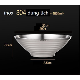 Mua Tô chén ăn cơm ăn mì 20 cm loại inox 304 xin -  to an com - bát ăn cơm inox - bán ăn mì thép không rỉ - bat an mi