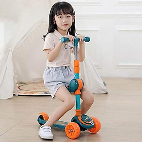 Xe trượt scooter có nhạc có đèn kiêm xe chòi chân 2 trong 1,dễ sử dụng