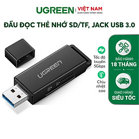 Đầu Đọc Thẻ Nhớ SD/TF USB 3.0 chính hãng Ugreen 40752