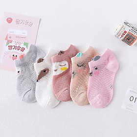 Set 5 đôi tất/vớ lưới KIDS SHOCK cho bé trai và bé gái nhiều màu sắc, họa tiết đáng yêu size từ 0 đến 8 tuổi