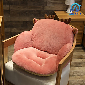 Mua Đệm Lót Ghế Tựa Lưng Văn Phòng Đệm Ngồi Bệt Có Chỗ Để Tay Màu Hồng Sừng Tuần Lộc Dễ Thương Êm Ái
