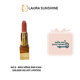 No.2 - Màu hồng ánh cam - Son lì siêu mịn cao cấp Hàn Quốc - Golden Velvet Lipstick - Laura Sunshine - Nhật Kim Anh