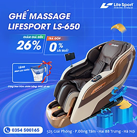 Ghế massage LifeSport LS-650 [FULL QUÀ TẶNG] công nghệ mát xa nhiệt hồng ngoại tiên tiến giúp thư giãn, giảm stress tại nhà 