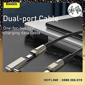 Mua Cáp nguồn Baseus 1 for 2 Fast Charging Data Cable Type C to C + DC 100W - Hàng Chính Hãng