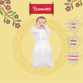 Nhộng chũn Quấn chũn sợi tre Bamboo Life BL069 hàng chính hãng cho bé Túi ngủ cho bé giúp bé ngủ sâu chống giật mình