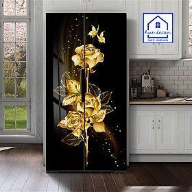 Mua Decal Dán Tủ Lạnh - Máy Giặt 3D Siêu Đẹp Hoa Hồng Vàng Bề Mặt Tráng Bóng Namilate Chống Nước  Nấm Mốc Tuyệt Đối Phù Hợp Với Mọi Không Gian