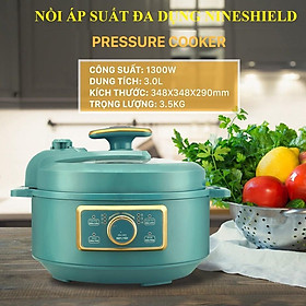 Hình ảnh Nồi áp suất điện NineShield KB-618 - Dung tích 3 Lít - Chống dính đá Maifan cao cấp - Nồi điện đa năng