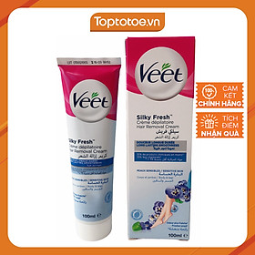 Kem Tẩy Lông Dành Cho Da Nhạy Cảm Veet Silk & Fresh Aloe Vera & Vitamin E 100ml