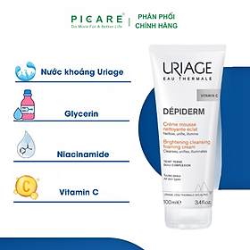 Sữa Rửa Mặt Làm Sạch Và Thanh Khiết Làn Da Uriage Depiderm Mousse Nettoyante Éclaircissante 100ml
