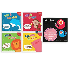 Sách Ehon Nhật Bản - Combo 4 cuốn Bạn là ai vậy? + Moi moi - Dành cho trẻ từ 0-3 tuổi