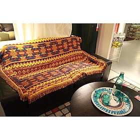 Thảm thổ cẩm đa năng 180x130cm HK90, Khăn phủ sofa vintage