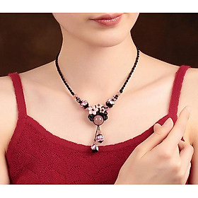 Vòng cổ nữ kết hạt thạch anh dâu tây VC056