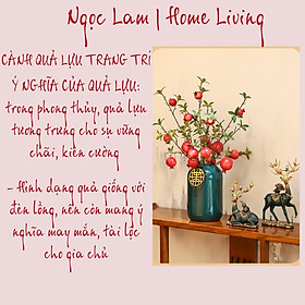 Cành lựu giả quả to đẹp tự nhiên không thấm nước dùng trang trí nhà hàng, quán cafe, phòng khách, phòng ngủ