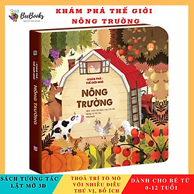 Sách - Khám phá thế giới nhỏ Nông Trường- Sách 3D tương tác lật mở cho trẻ (0-12 tuổi)-