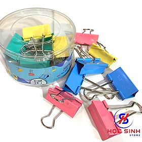 Lon 12 cái kẹp bướm màu Gstar size lớn 51mm kẹp tài liệu, giấy tờ văn phòng