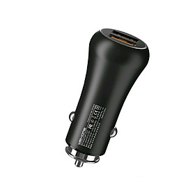 Củ sạc trên Ô tô cao cấp Remax WP-C23 xạc nhanh 30W, 2 cổng USB (Đen) - Hàng Chính hãng