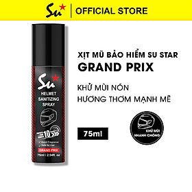 Khử mùi nón bảo hiểm Su Star - Grand Prix xuất xứ Úc, Hạn Chế Vi Khuẩn, Ẩm Mốc, Hương Thơm Mạnh Mẽ, Cá Tính (75ml)