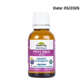 Nature's Way Kids Smart INFANT DROPS VD3 - Bổ sung vitamin D3 cho bé (13ml/Lọ)