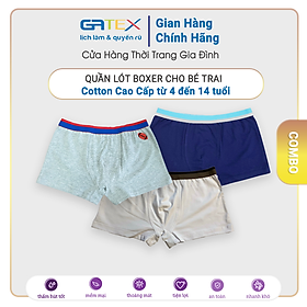 Combo 7 Quần Lót Boxer Cho Bé Trai GATEX Cotton Cao Cấp GAKIDS từ 4 đến 14